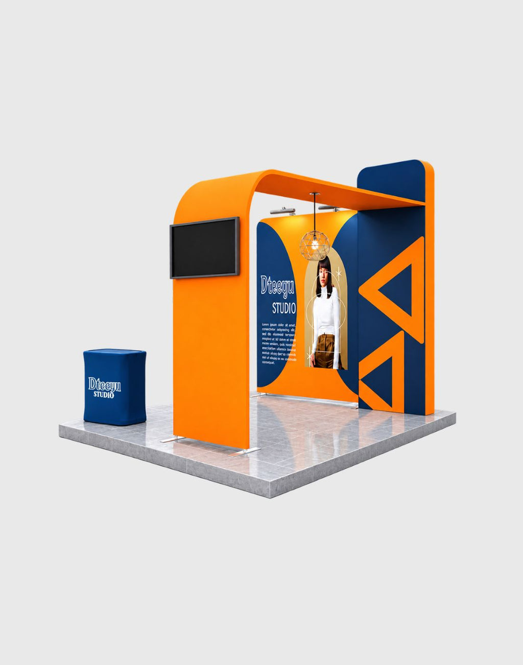 premium modular l arch tv display exhibition kit