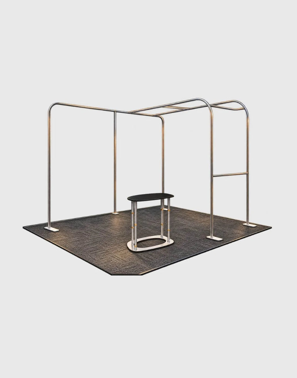 10ft TV exhibition display stand with L Arch frame