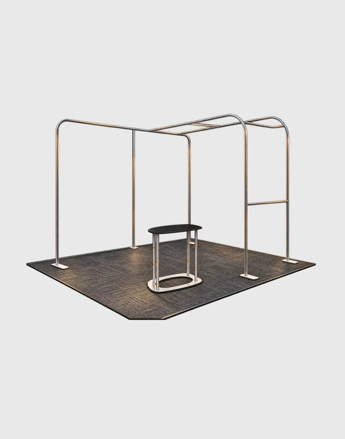 10ft TV exhibition display stand with L Arch frame