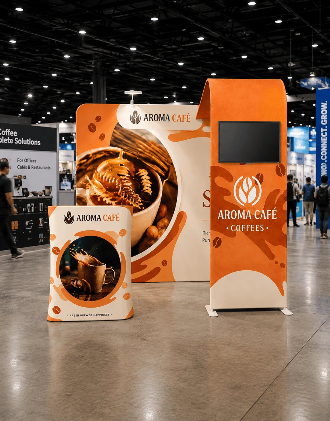 L Arch TV exhibit kit for 10ft booth space