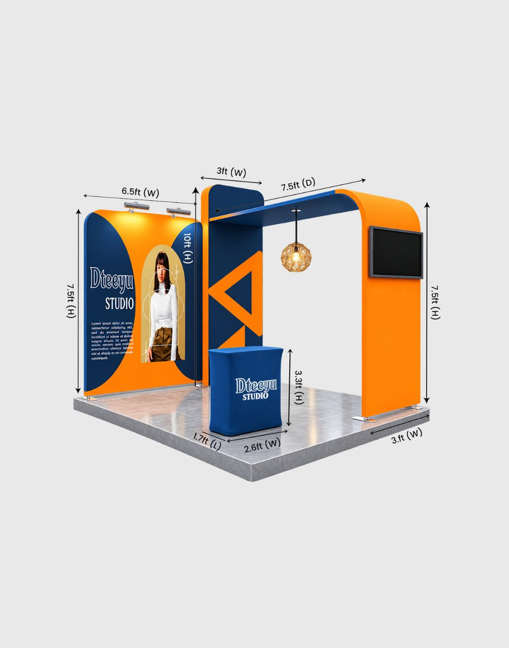 10ft L arch tv display exhibition booth