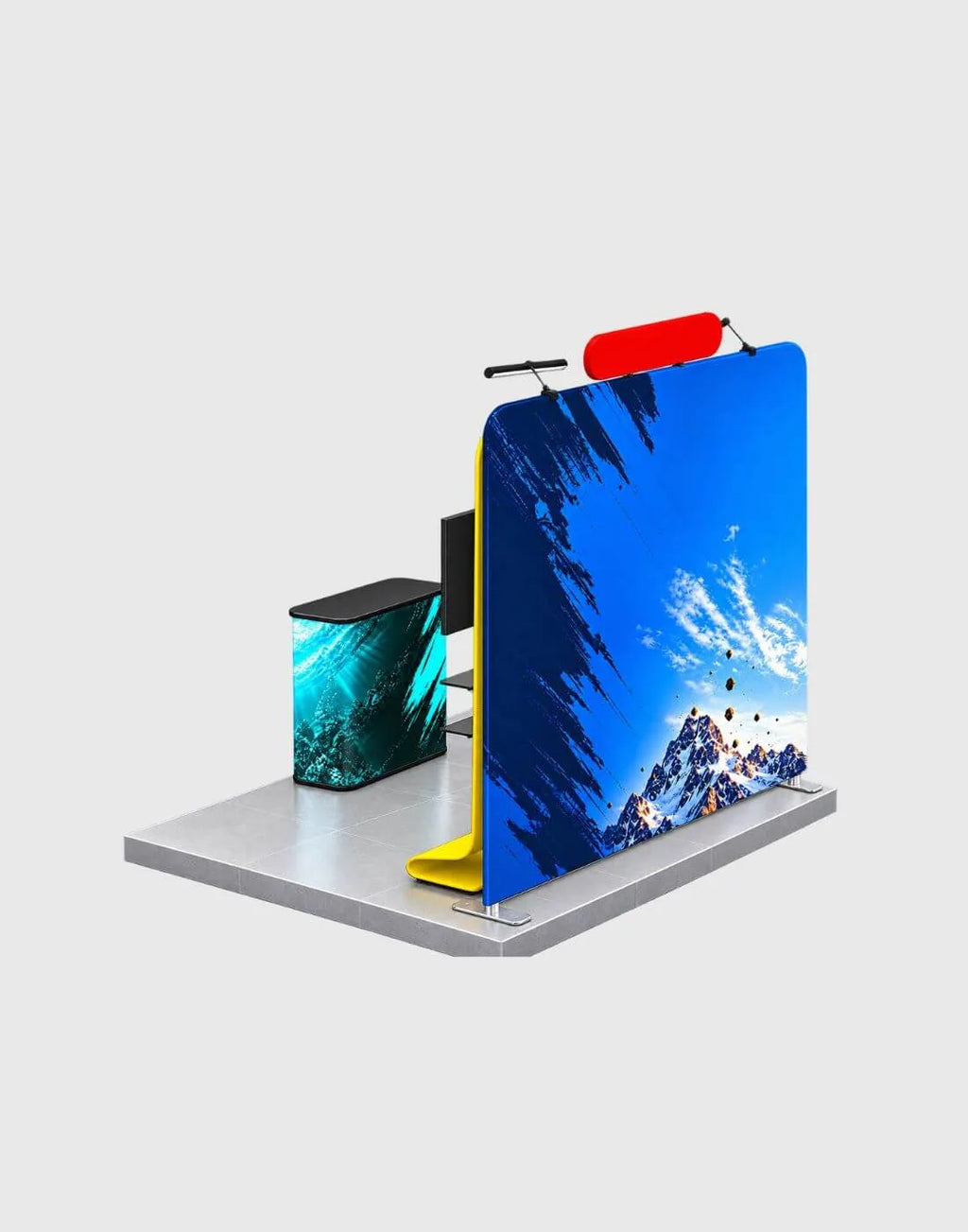 10ft straight backwall exhibition display with shelving