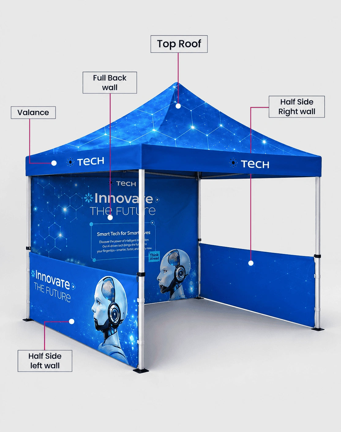 (10ft x 10ft) Heavy Duty Custom Canopy Tent