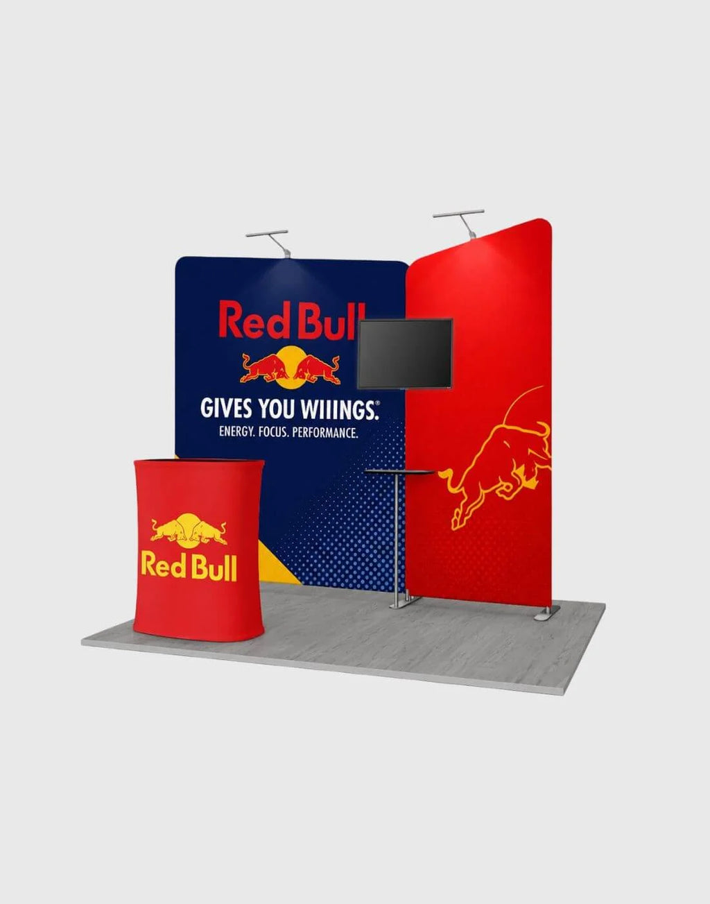 inclined wall trade show booth display