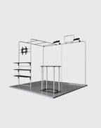 10x10 l shape tv display booth