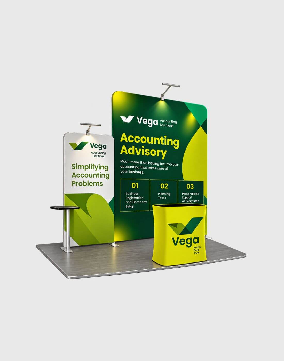 10x10 trade show straight wall display