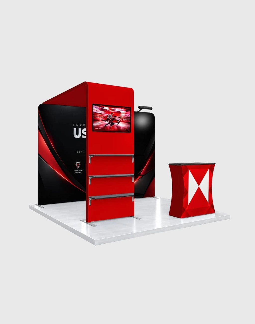 10x10 trade show tv booth kit