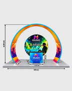 tapered arch light box display for exhibitions