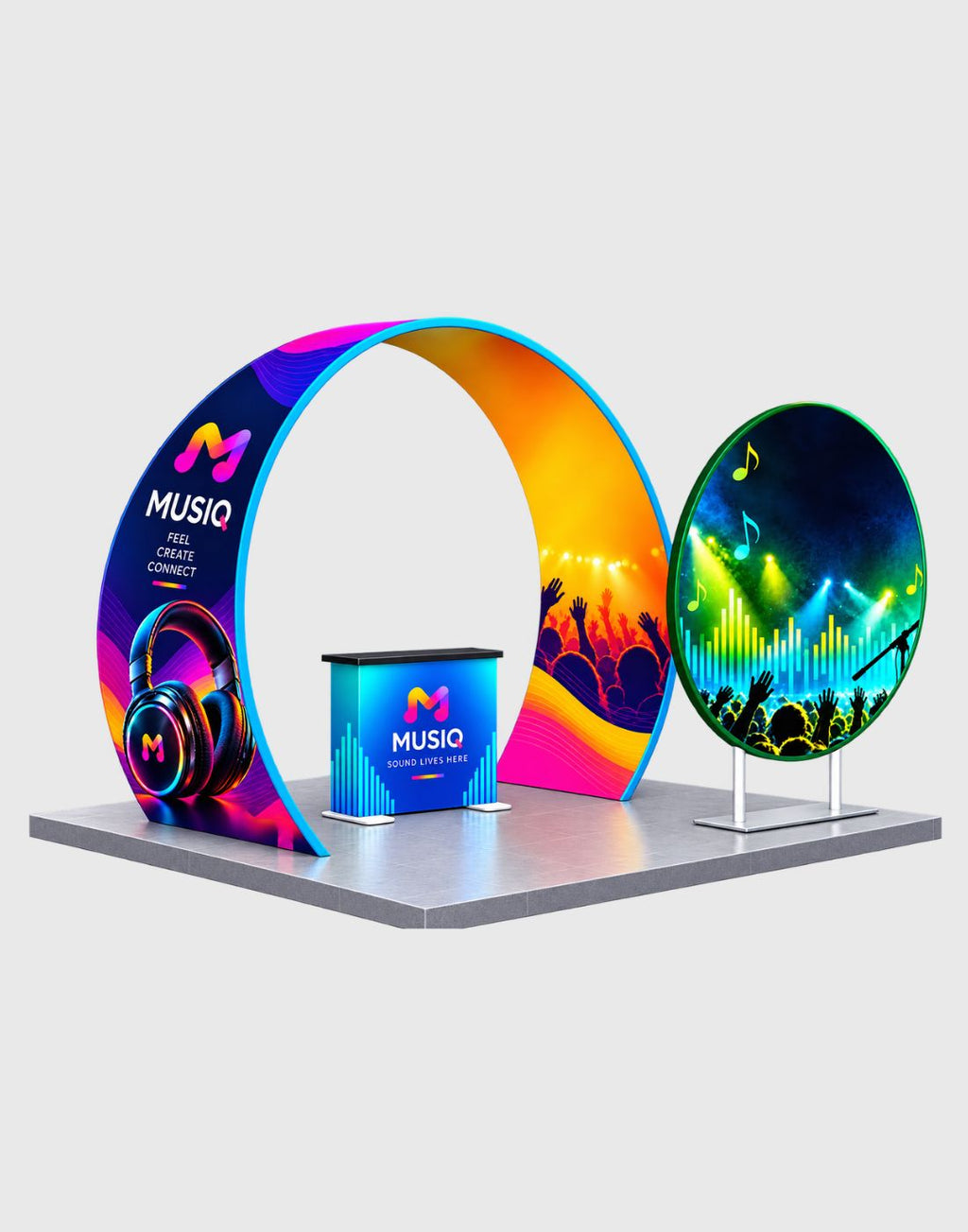 tapered arch trade show booth display