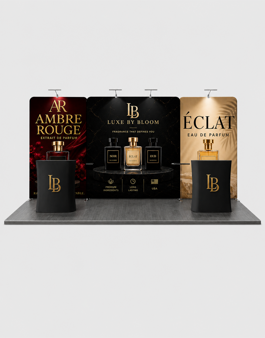 arched wall exhibition booth display