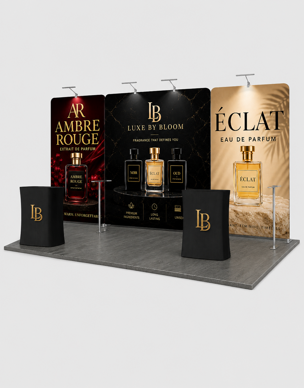 10x20 curved arch trade show booth display