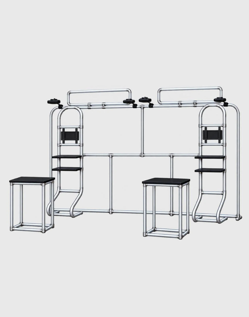 10x20 portable exhibit display with an integrated TV mount