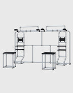 10x20 portable exhibit display with an integrated TV mount