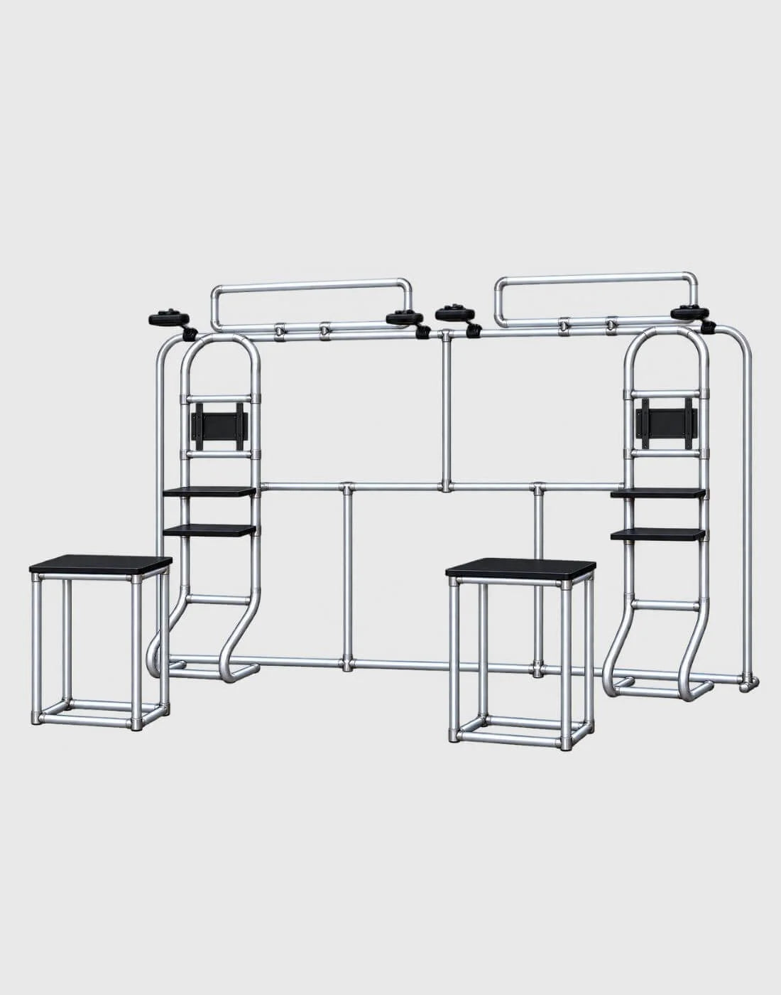 10x20 portable exhibit display with an integrated TV mount