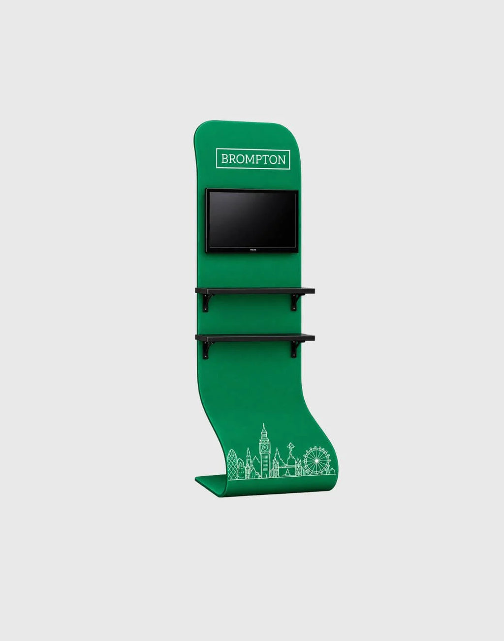 portable exhibit display with an integrated TV mount