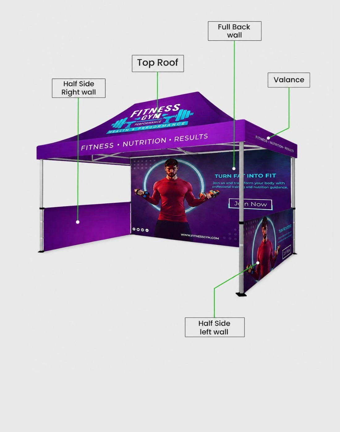 (15ft w x 10ft h ) Heavy Duty Custom Canopy Tent