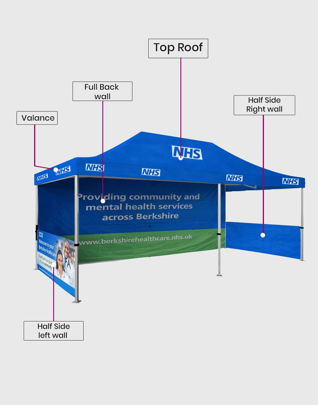 (20ft w x 10ft h ) Heavy Duty Custom Canopy Tent
