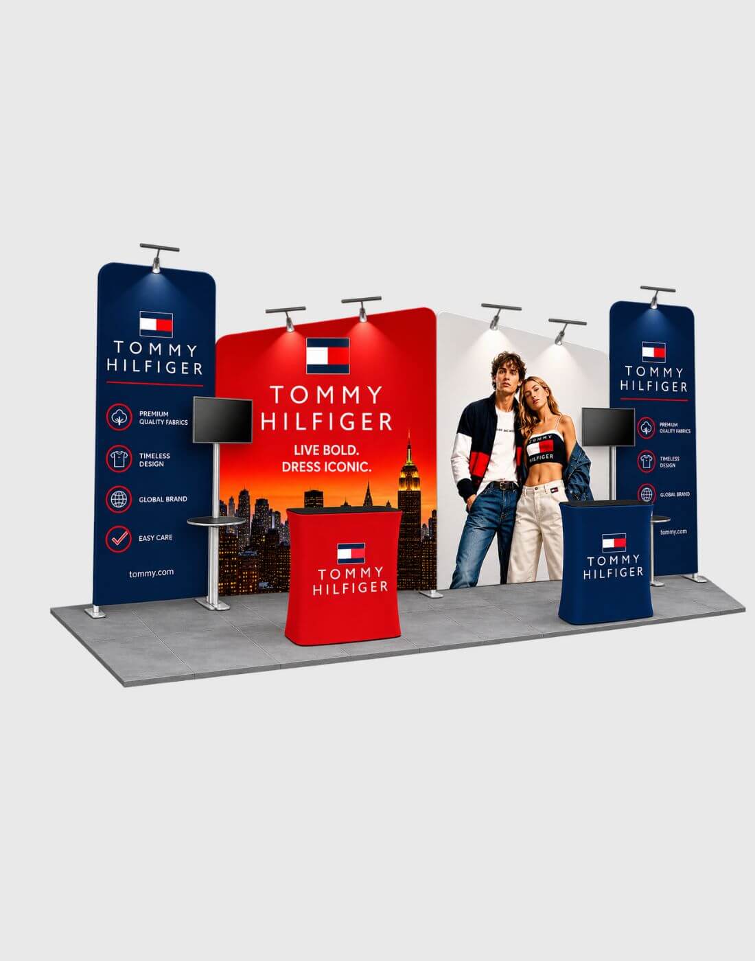 slanted wall trade show display