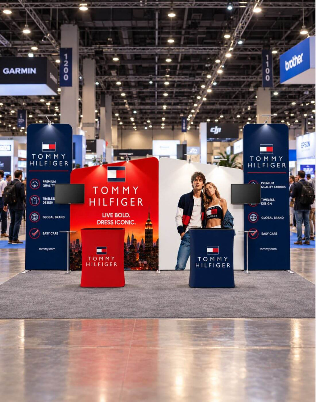 trade show inclined wall