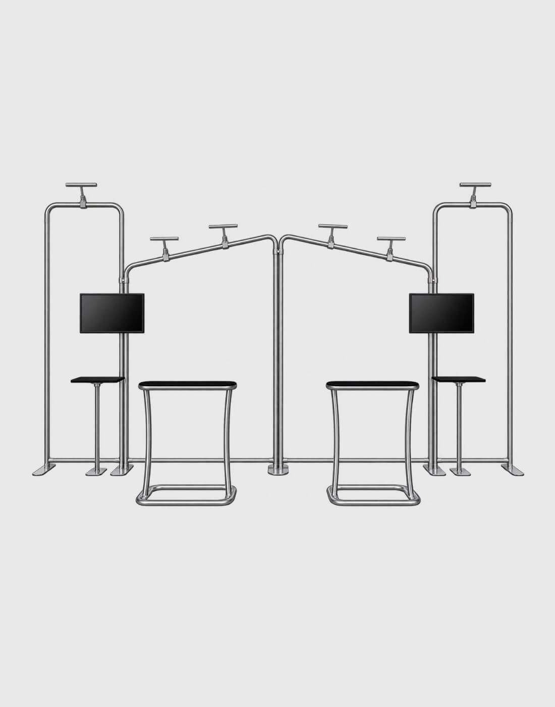 inclined exhibit wall display for events