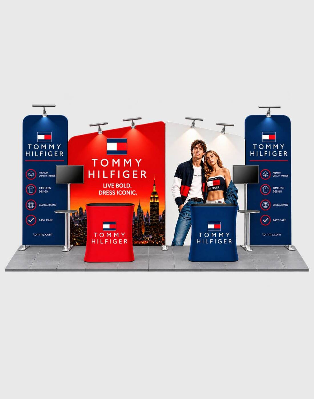 inclined wall trade show booth