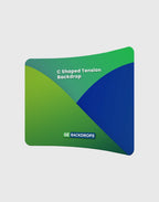 C Shaped Tension Portable Media Wall