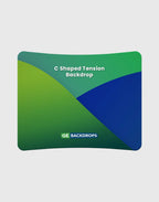 C Shaped Tension Portable Media Wall