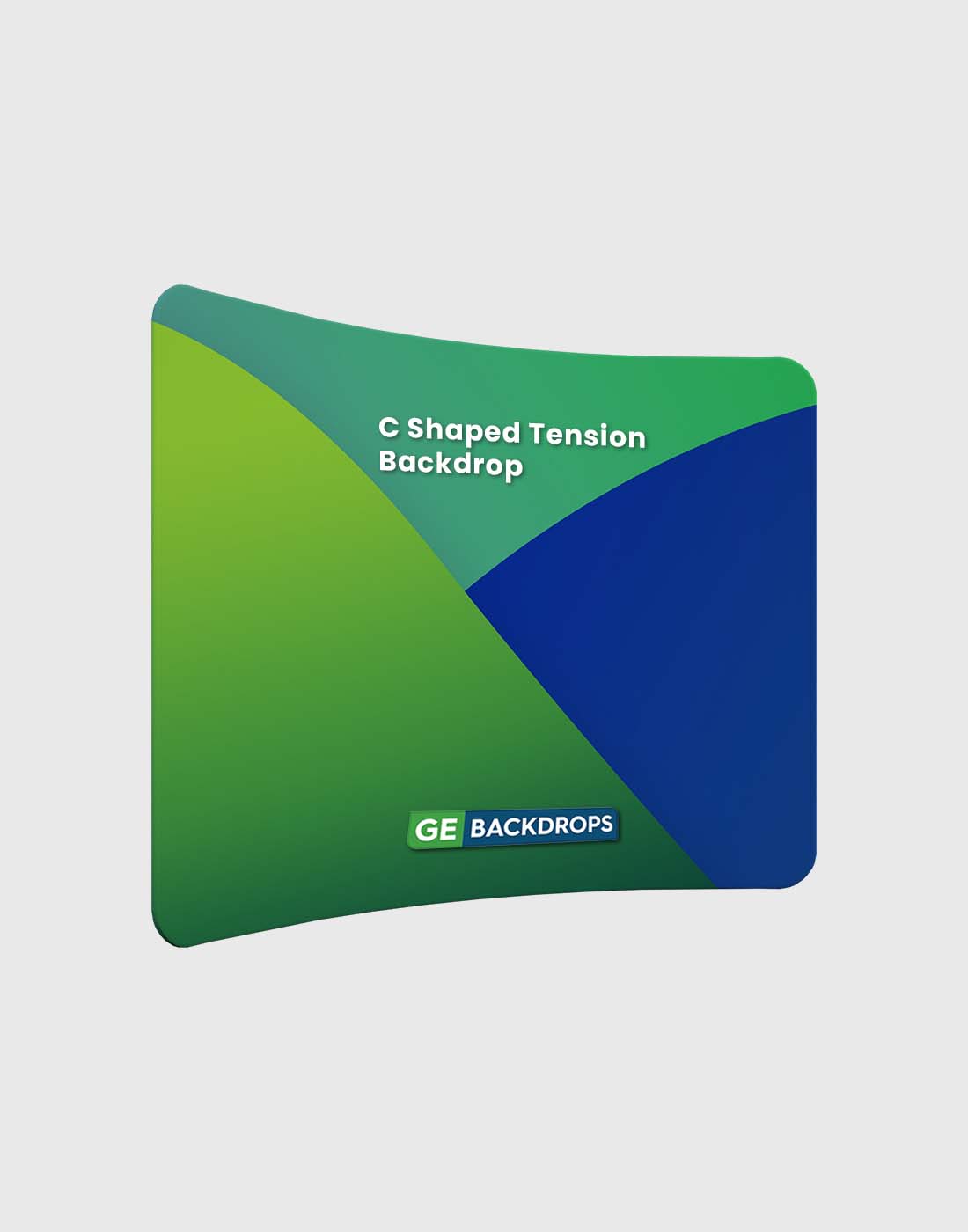 C Shaped Tension Portable Media Wall