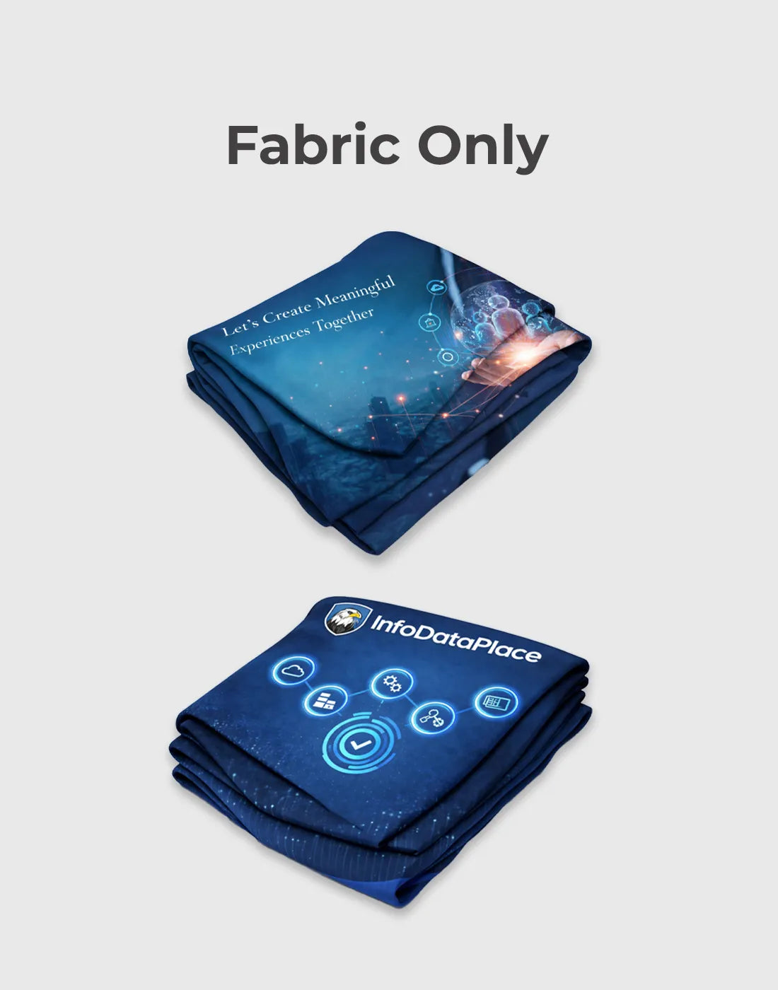 backlit custom display modular SEG LED lightbox booth with fabric graphics