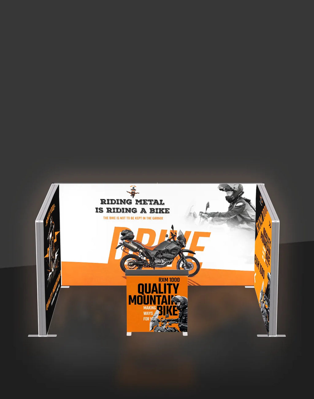 backlit modular display SEG LED lightbox booth with aluminum frame and fabric graphics