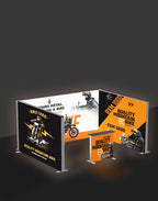 backlit modular display SEG LED lightbox booth with aluminum frame and fabric graphics