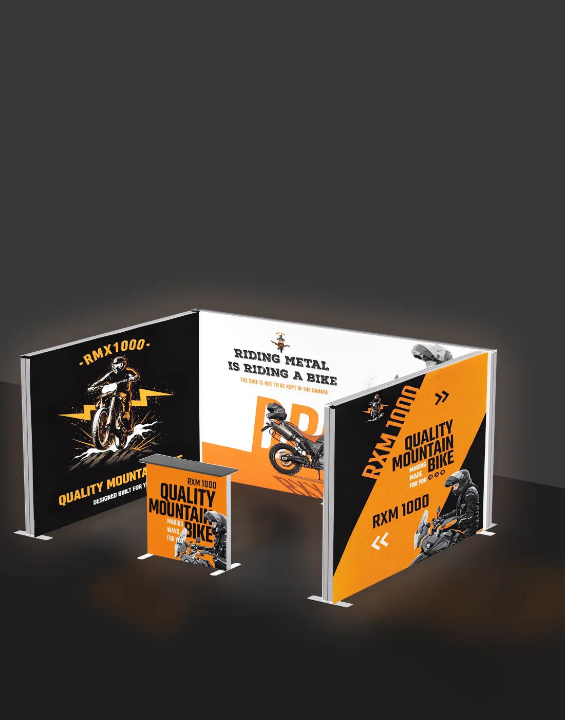 backlit modular display SEG LED lightbox booth with aluminum frame and fabric graphics