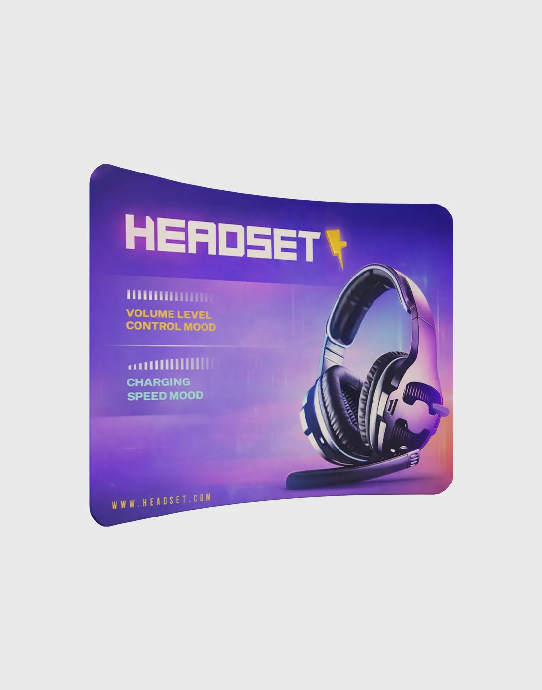 C Shaped Tension Portable Media Wall