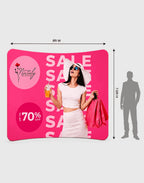 C Shaped Tension Portable Media Wall