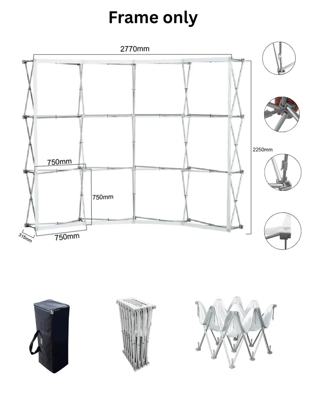 Pop Up Curved Velcro Media Wall