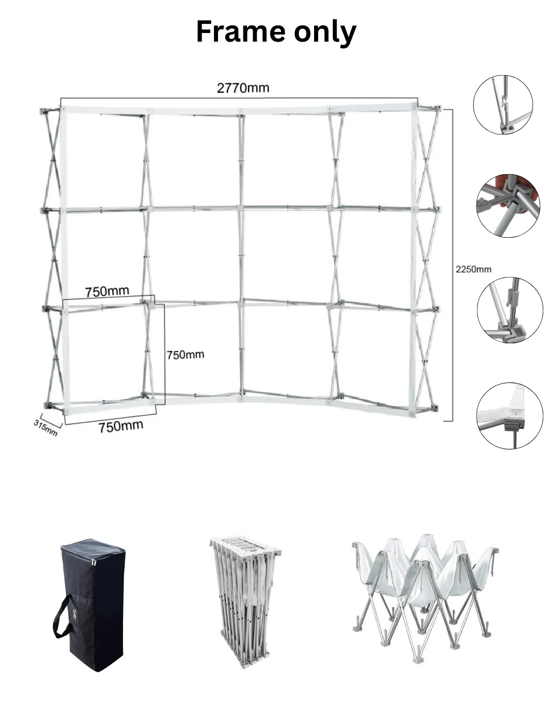 Pop Up Curved Velcro Media Wall