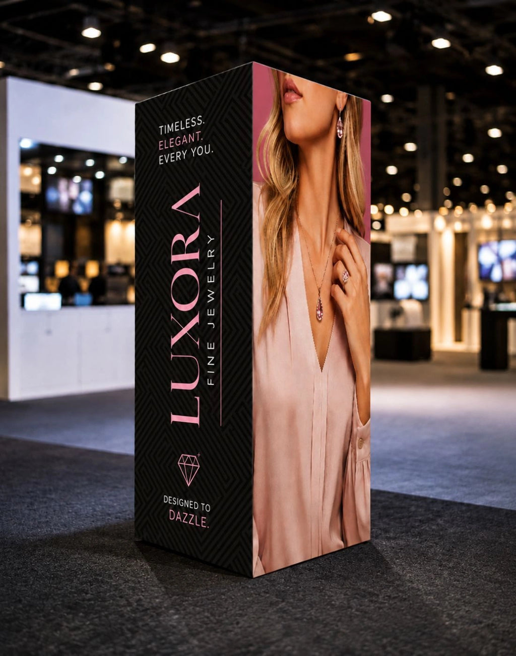 Modular EZ Cubic Fabric Tower Display
