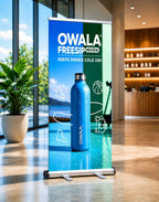 Double-sided wide base Roll Up Banner