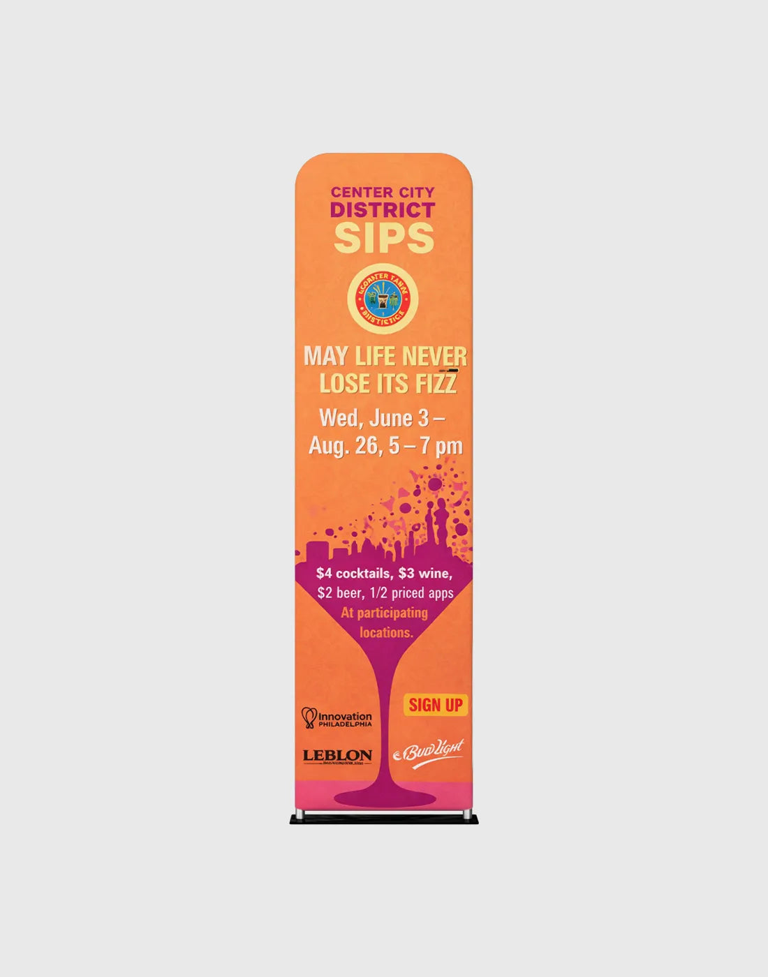EZ Banner Stands - Wide Base Media Wall