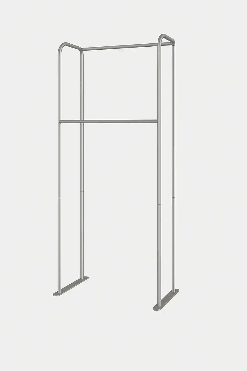 Exhibit Display With Hanging Rail