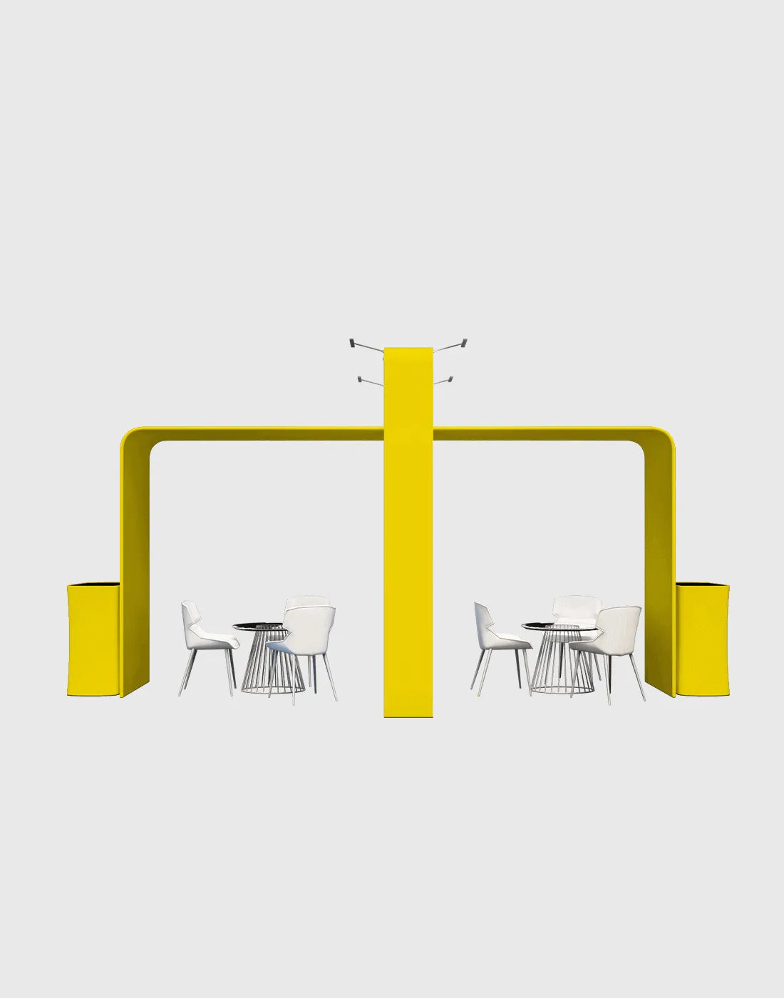 20x20 exhibit trade show booth modular fabric graphic walls arches and counters