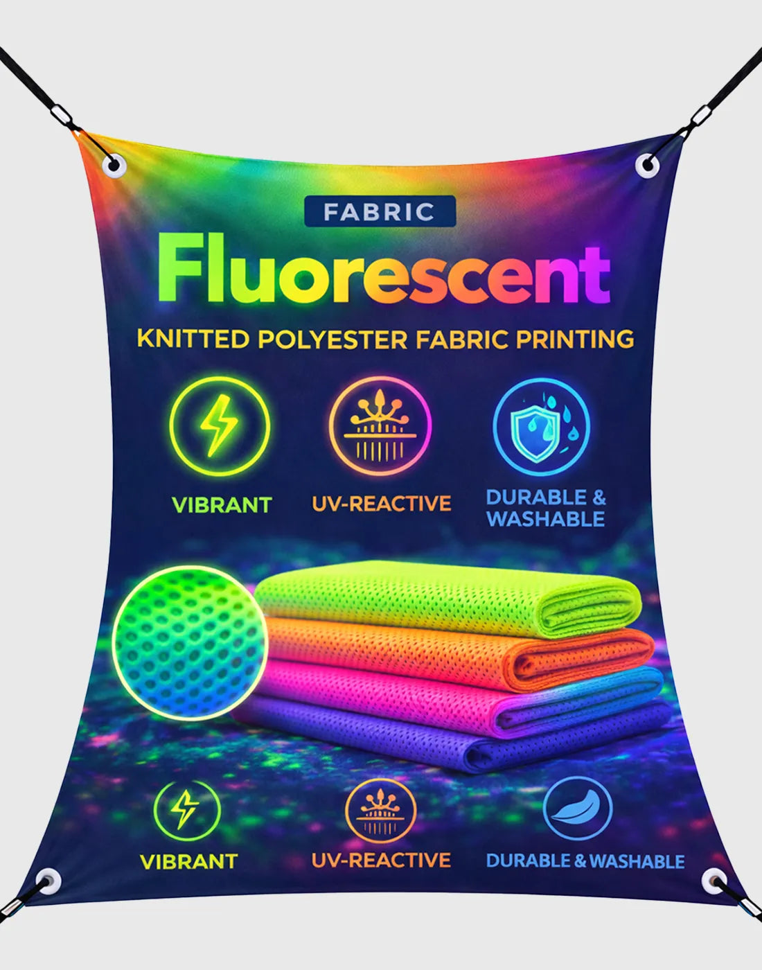 Fluorescent Knitted Polyester Fabric Printing