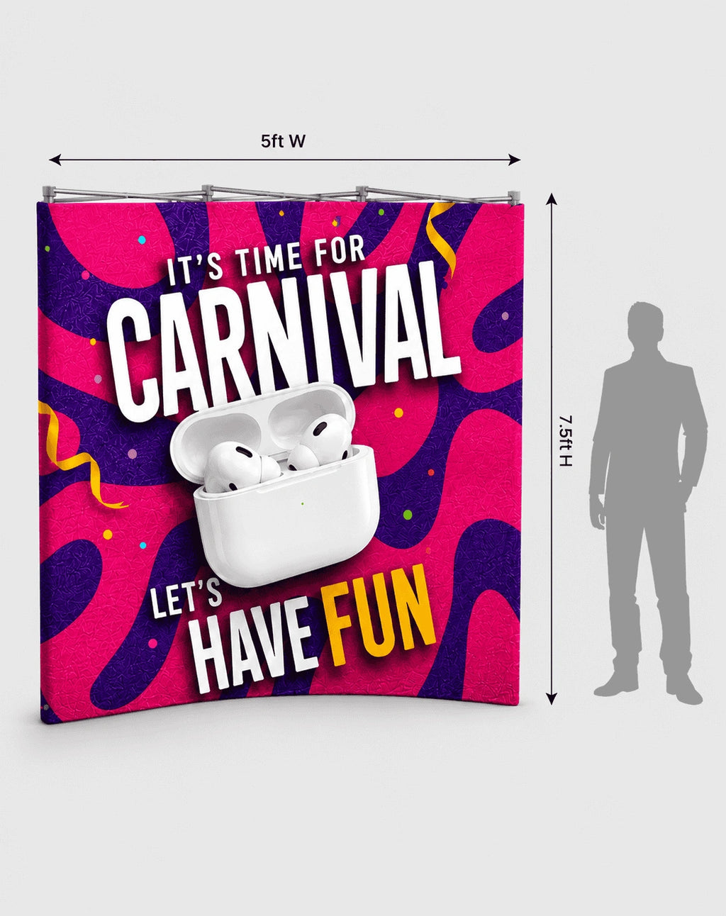Pop Up Curved Velcro Media Wall