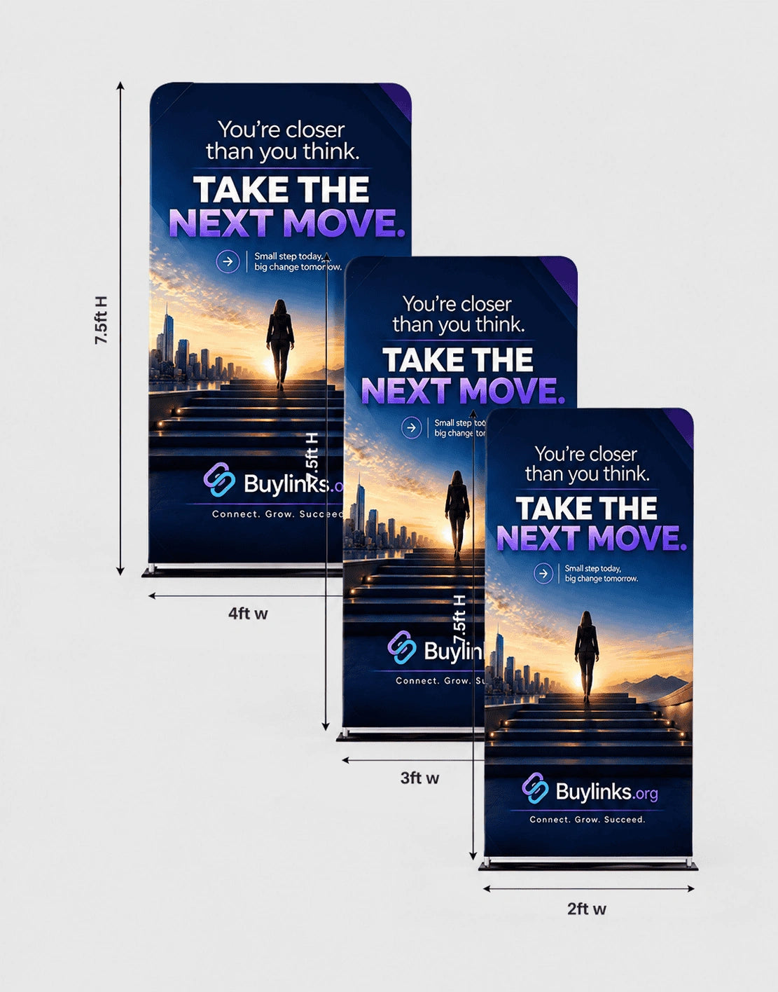 EZ Banner Stands - Wide Base Media Wall