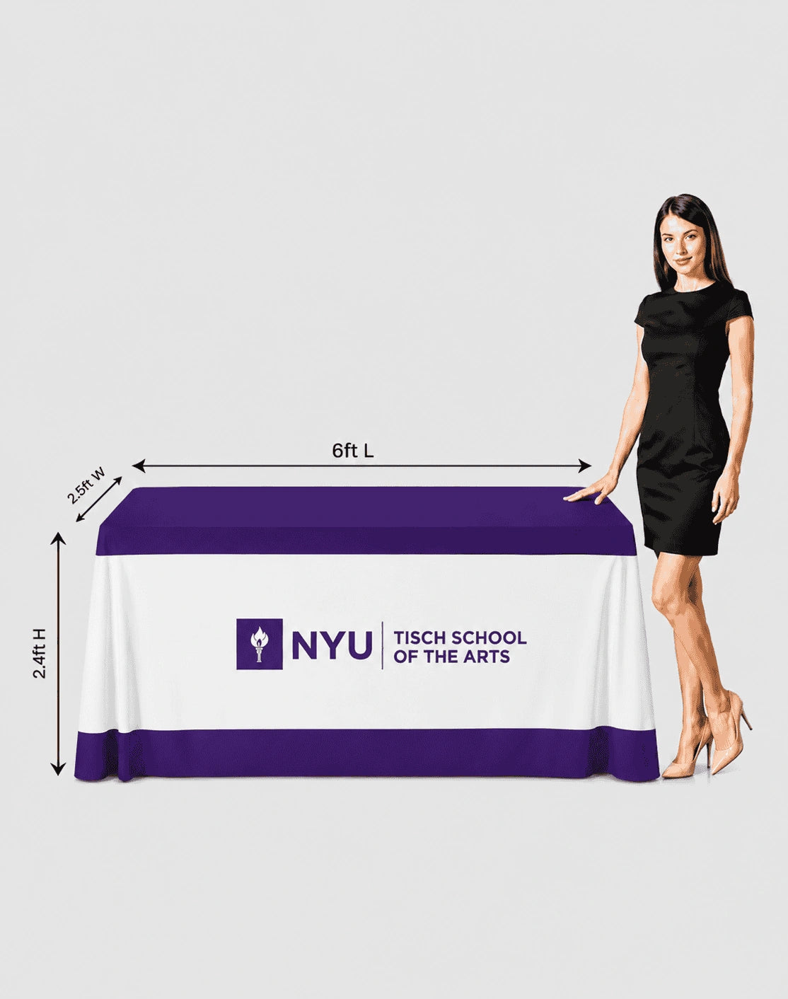 Standard table cover size guide for 4ft, 6ft and 8ft