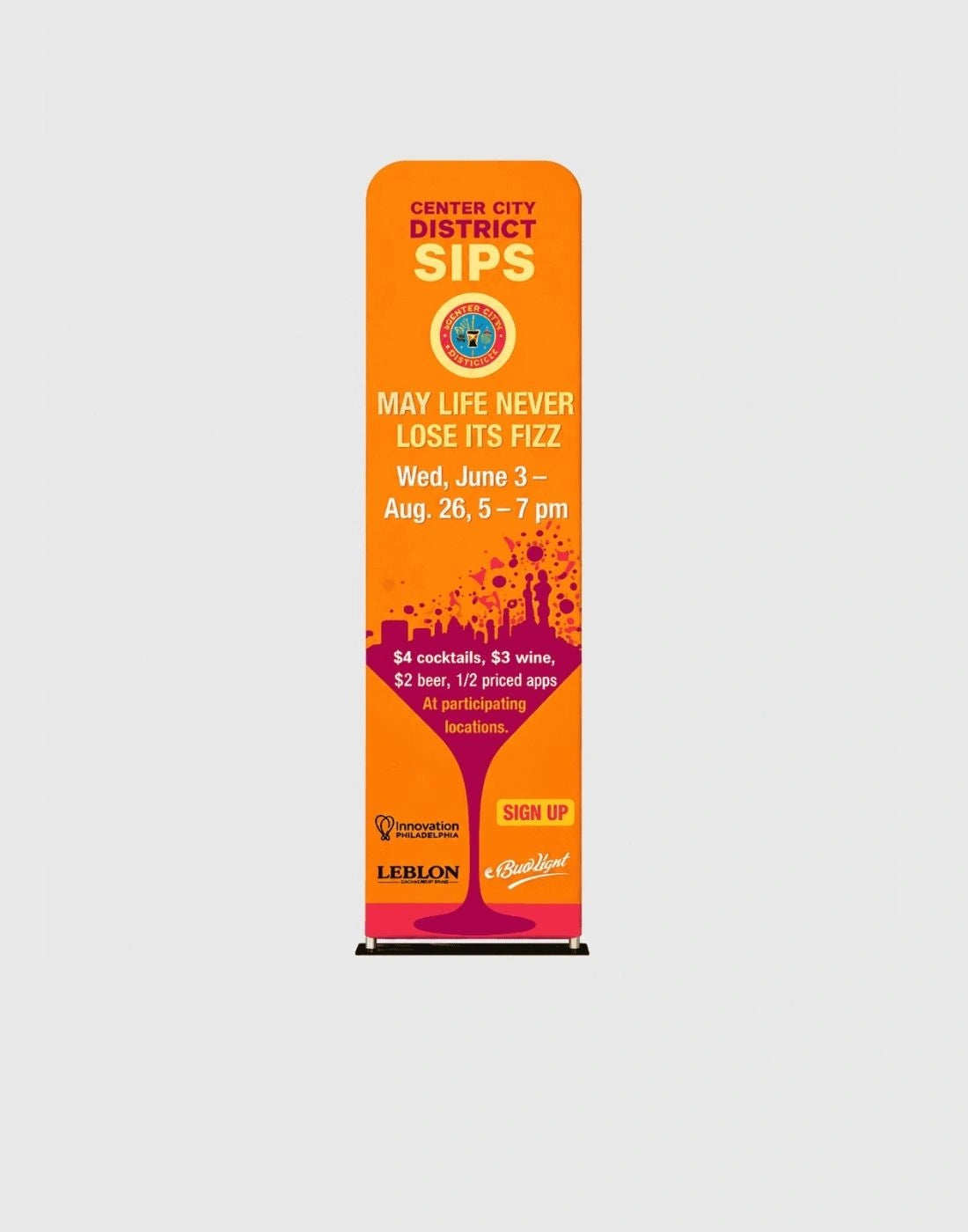 EZ Banner Stands - Wide Base Media Wall