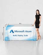Pleated table cover with full-length draped design 