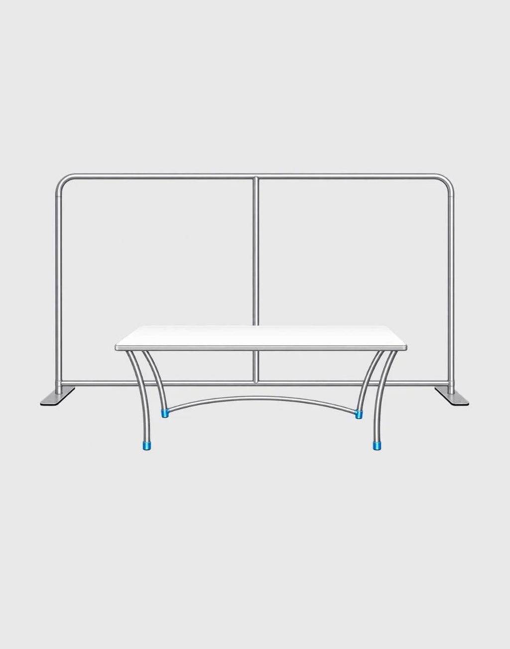 backwall booth with table display and cover aluminum frame