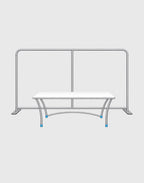 backwall booth with table display and cover aluminum frame