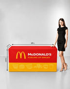 fitted table cover with full-length draped design 